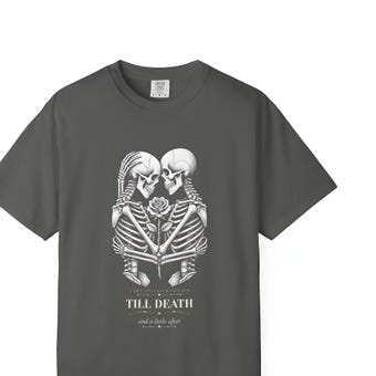Gothic Skeleton Couple Valentine Tee photo 4