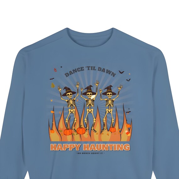 Dancing Skeletons Sweatshirt — Comfort Colors crewneck sweatshirt by WedgeAtelier