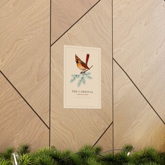 Vintage Cardinal on Snowy Pine Specimen Plate Print photo 5