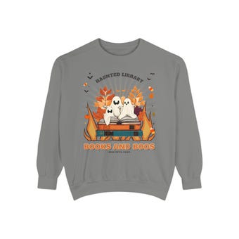 Comfort Colors Books and Boos Sweatshirt photo 4