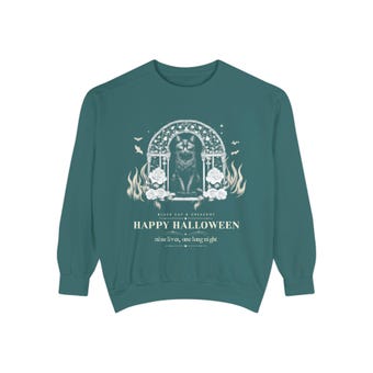 Gothic Black Cat Halloween Sweatshirt photo 3