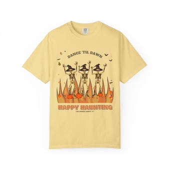 Dancing Skeletons Comfort Colors Halloween Shirt photo 6