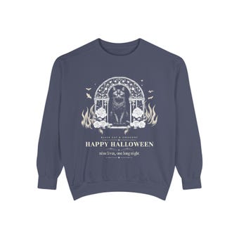 Gothic Black Cat Halloween Sweatshirt photo 4