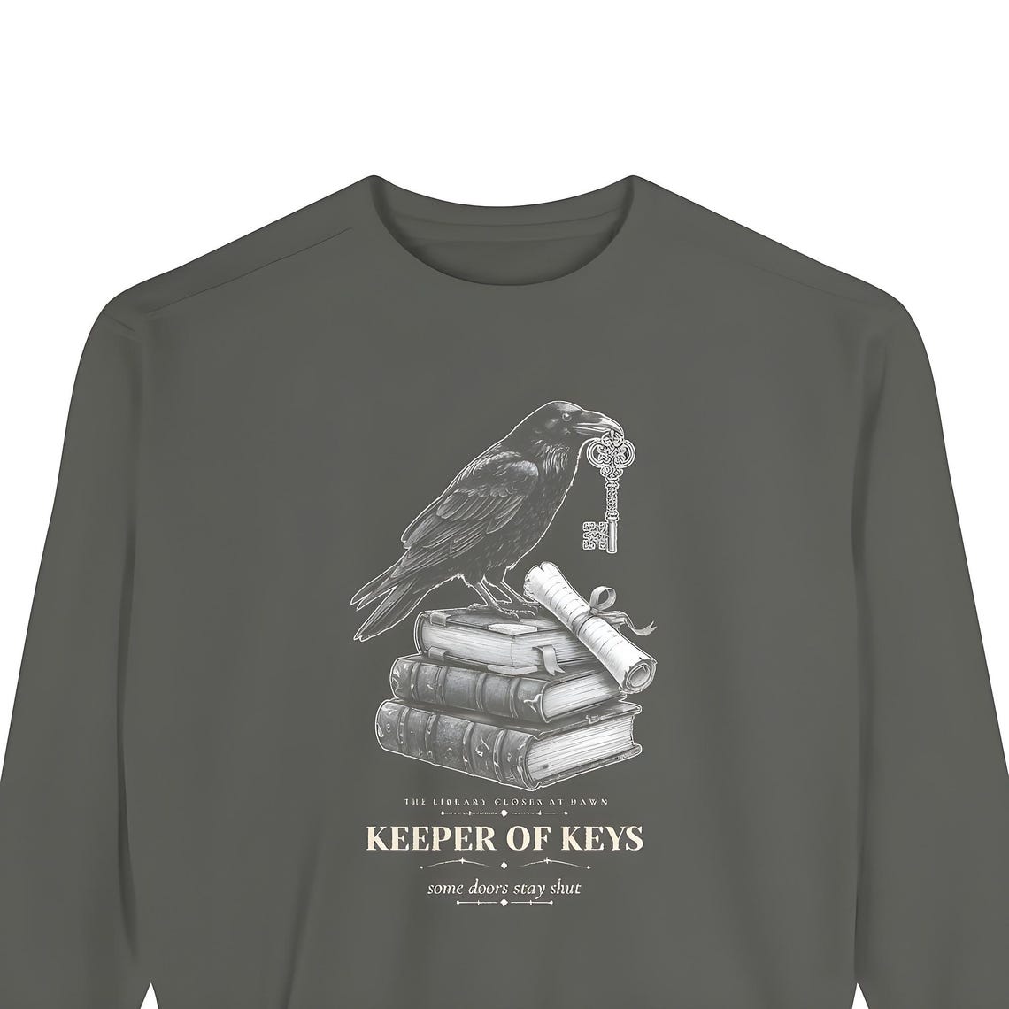 Dark Academia Raven Sweatshirt — Comfort Colors crewneck sweatshirt by WedgeAtelier