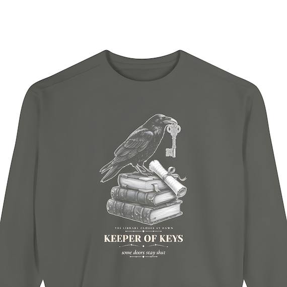Dark Academia Raven Sweatshirt — Comfort Colors crewneck sweatshirt by WedgeAtelier