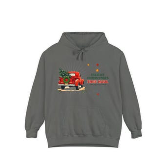 Vintage Red Truck Christmas Hoodie photo 3