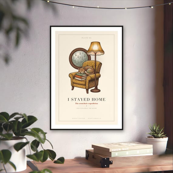 Plot Twist I Stayed Home Print — art print by WedgeAtelier