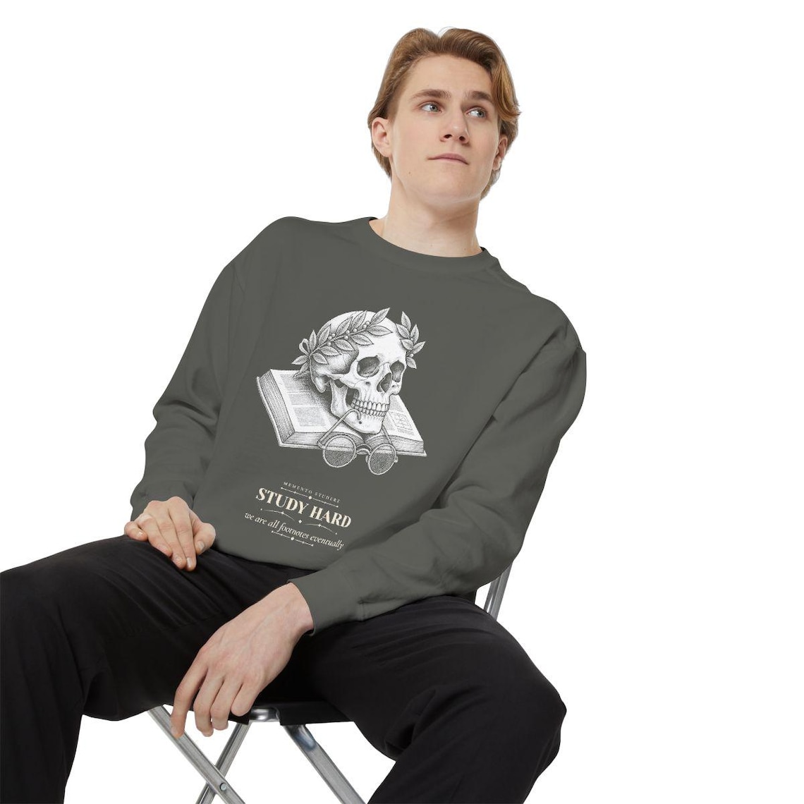 Dark Academia Skull Sweatshirt by WedgeAtelier
