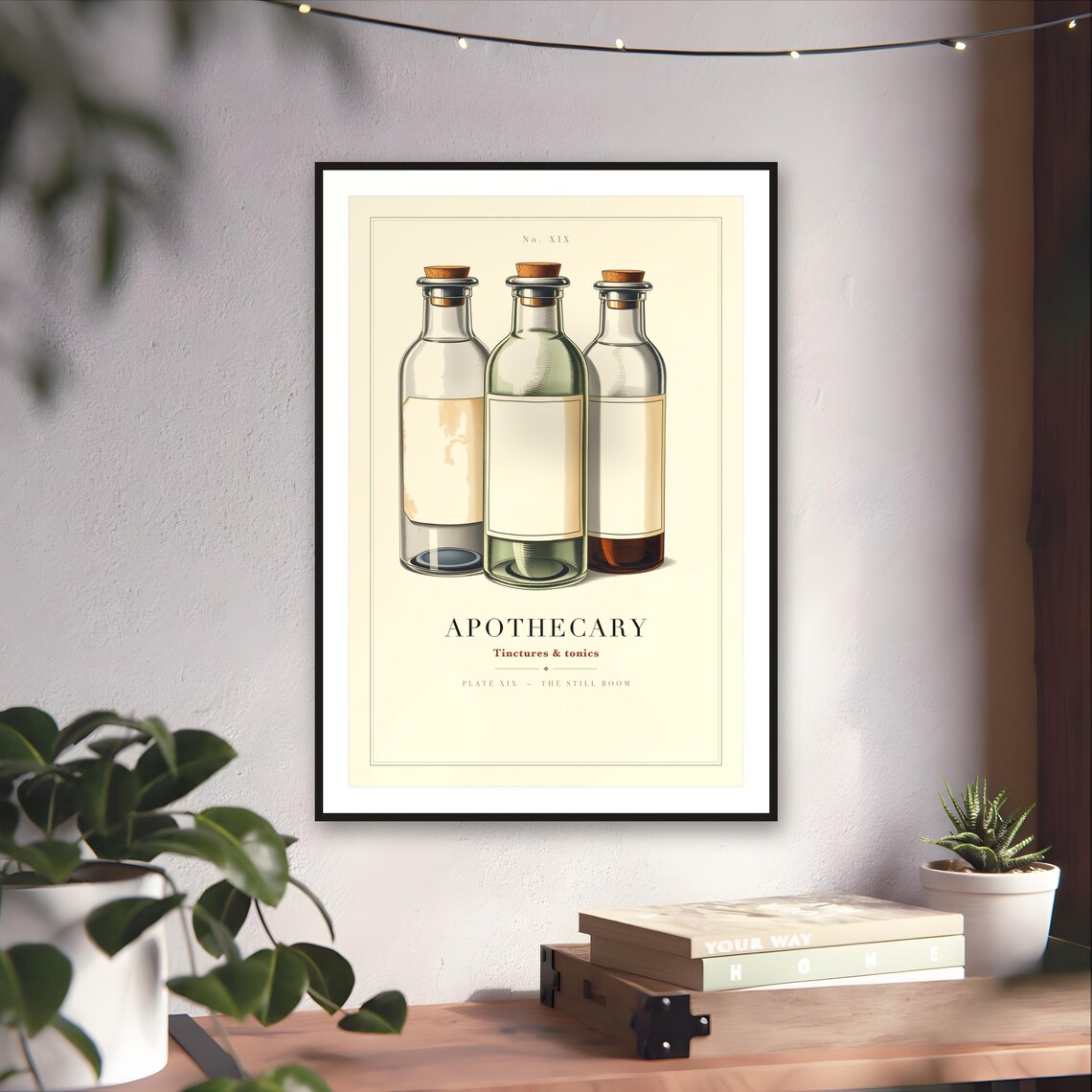Vintage Apothecary Bottles Print — art print by WedgeAtelier