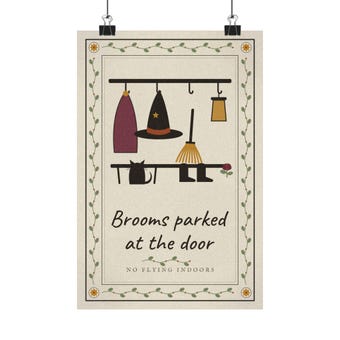 Witch Broom Folk Art Print photo 2