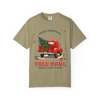 Vintage Red Truck Christmas Tee photo 4