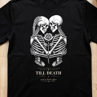 Gothic Skeleton Couple Valentine Tee photo 3