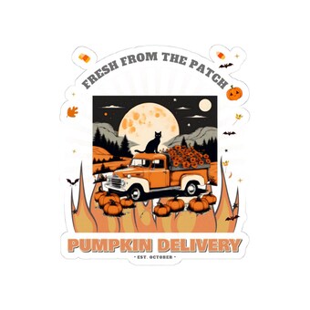 Pumpkin Delivery Truck Sticker photo 4