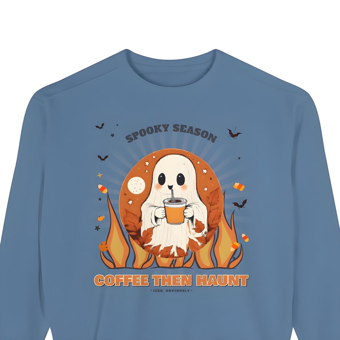 Ghost Coffee Lover Sweatshirt — Comfort Colors crewneck sweatshirt by WedgeAtelier