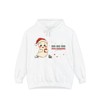 Boo Humbug Ghost Santa Hat Hoodie photo 2