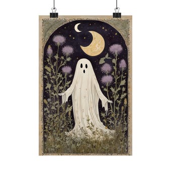 Folk Art Ghost Garden Print photo 2