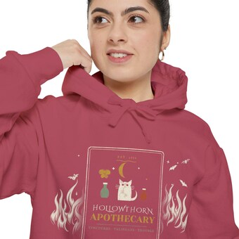 Witch Cat Apothecary Halloween Hoodie photo 6