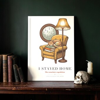 I Stayed Home Cat Reading Nook Print photo 3