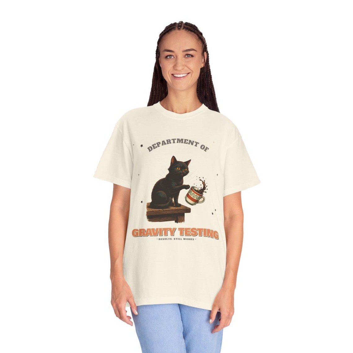 Gravity Testing Cat Shirt by WedgeAtelier