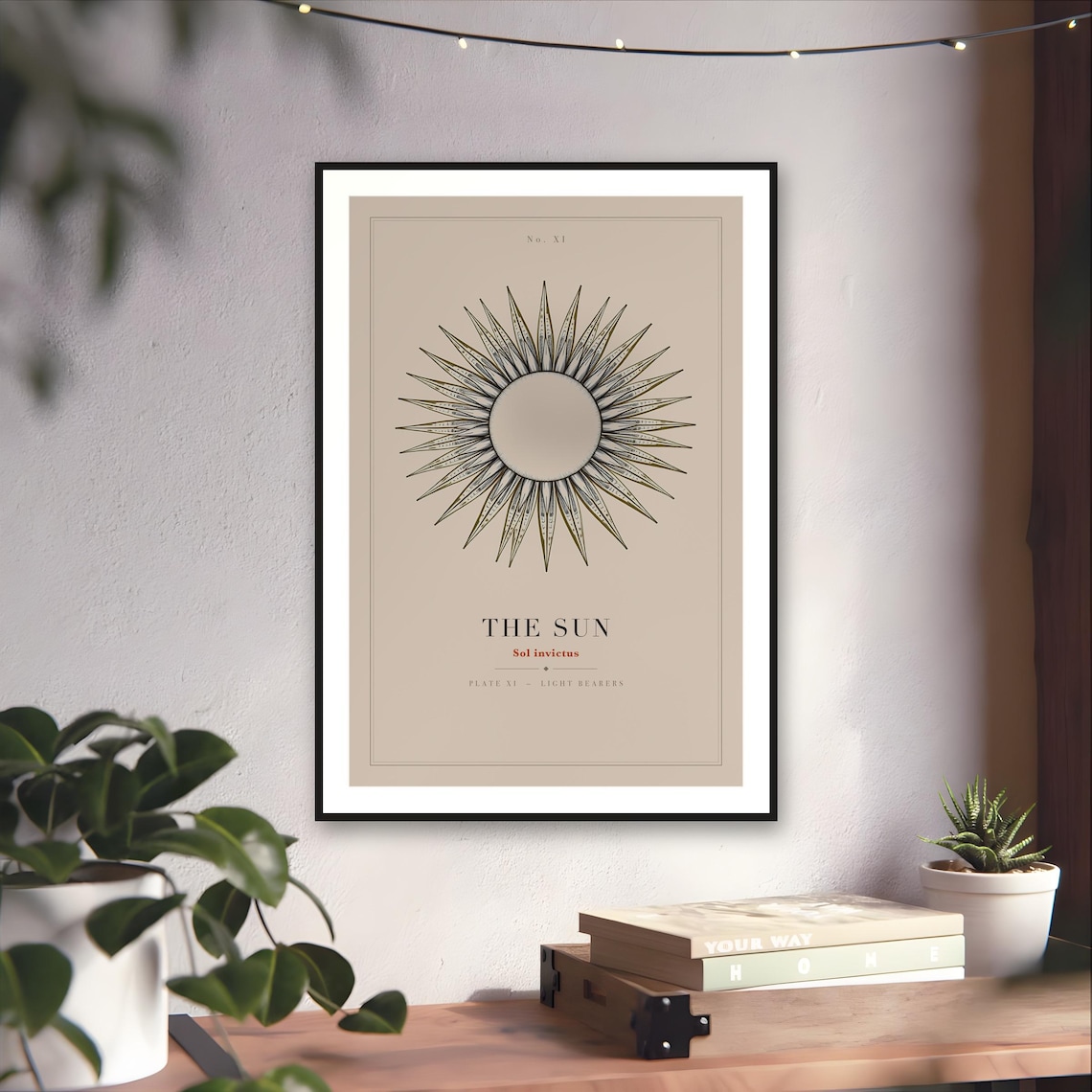Gilded Sun Celestial Wall Art — art print by WedgeAtelier