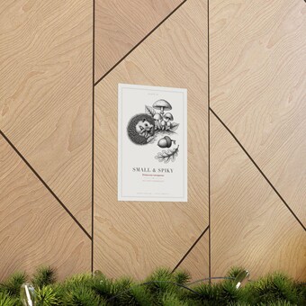 Hedgehog Mushroom Engraving Print photo 6
