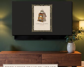 Book Lover TV Art Set, 8 Vintage Library Paintings (Digital Download)