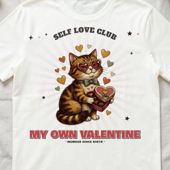 Self Love Club Cat Valentine Shirt photo 3