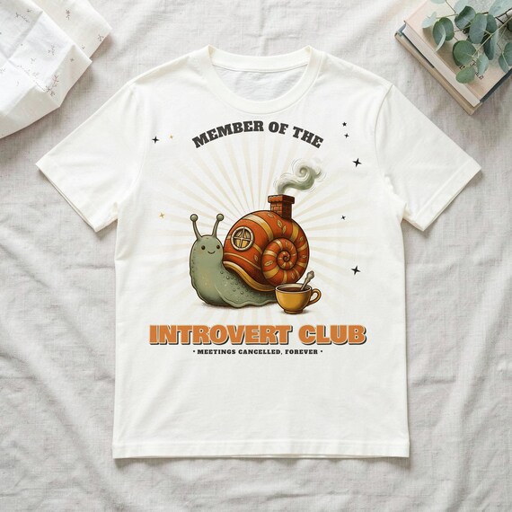 Introvert Club Snail Shirt by WedgeAtelier