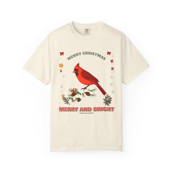Cardinal Christmas Comfort Colors Shirt photo 3