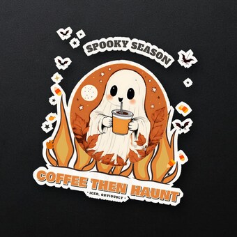 Ghost Coffee Lover Sticker photo 4
