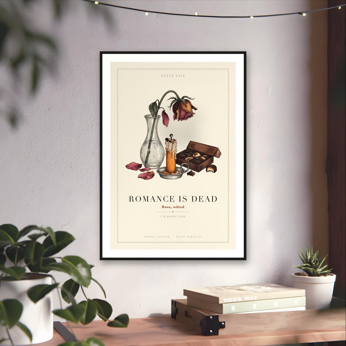 Romance Is Dead Anti Valentine Print — art print by WedgeAtelier