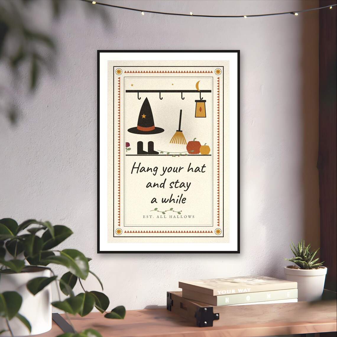 Witch Hat Folk Art Print — art print by WedgeAtelier