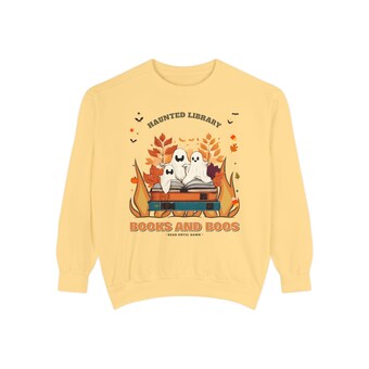 Comfort Colors Books and Boos Sweatshirt photo 3