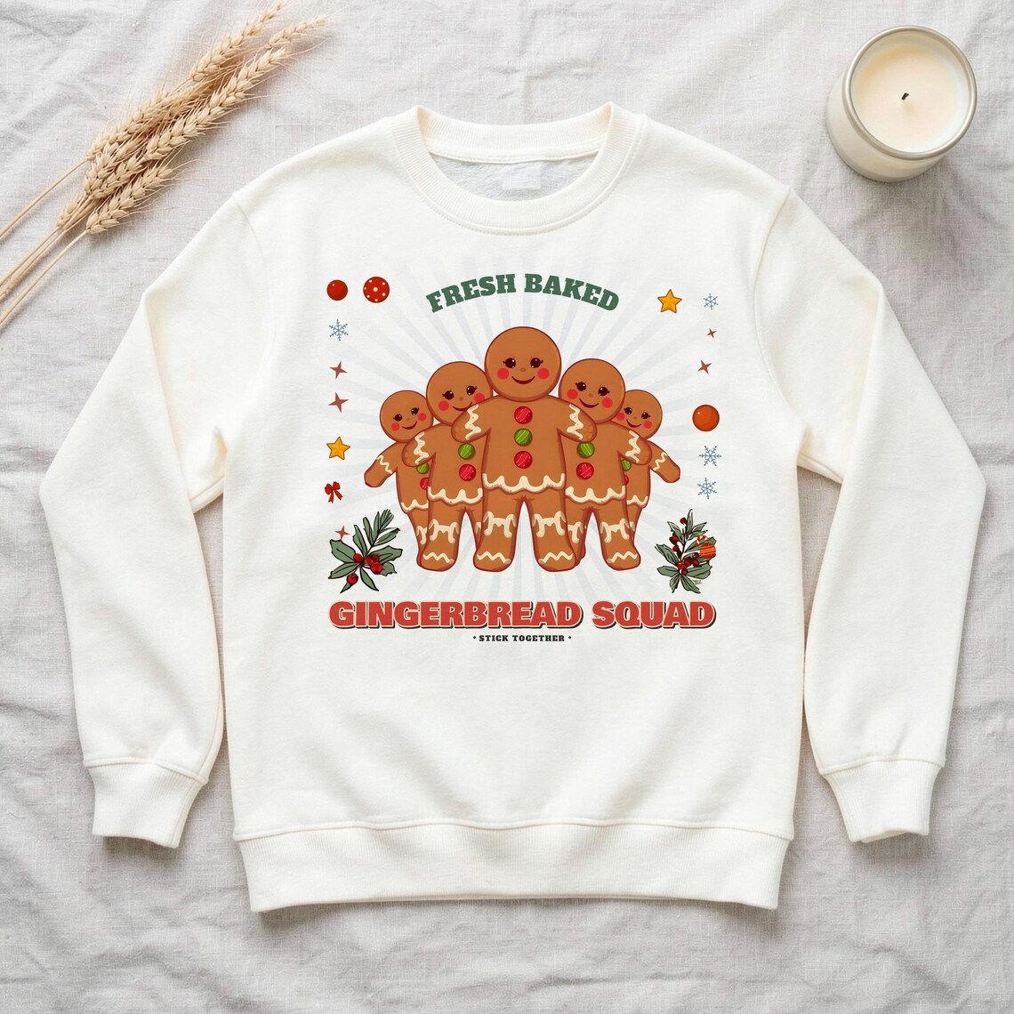 Gingerbread Squad Crewneck Sweatshirt by WedgeAtelier