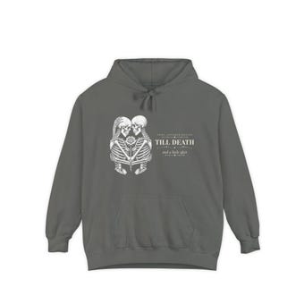 Till Death Skeleton Couple Comfort Colors Hoodie photo 3