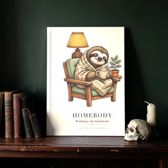 Retro Sloth Homebody Armchair Print photo 3