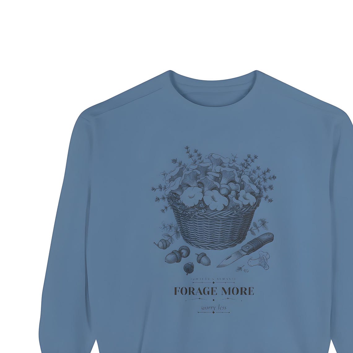 Foraging Mushroom Sweatshirt — Comfort Colors crewneck sweatshirt by WedgeAtelier