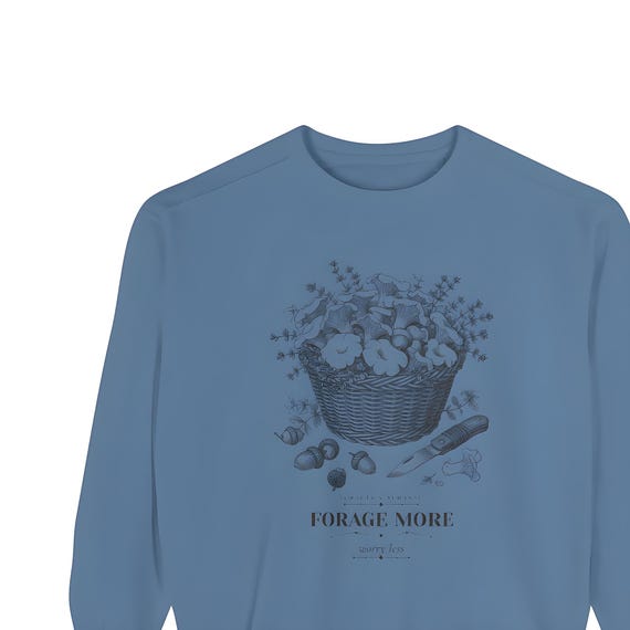 Foraging Mushroom Sweatshirt — Comfort Colors crewneck sweatshirt by WedgeAtelier