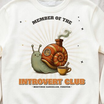 Introvert Club Snail Sweatshirt photo 3