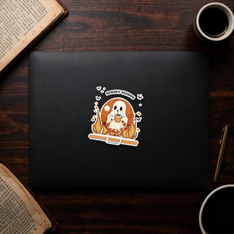 Ghost Coffee Lover Sticker photo 2