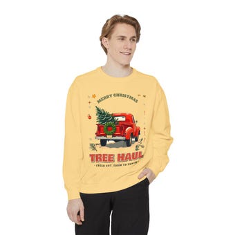 Vintage Red Truck Christmas Sweatshirt photo 3