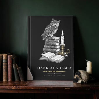 Dark Academia Owl Library Print photo 3