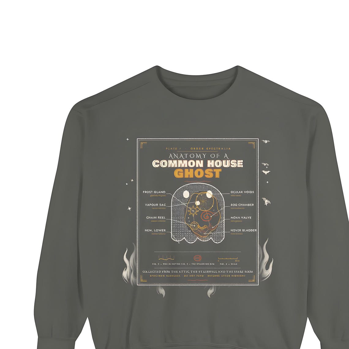 Funny Ghost Anatomy Sweatshirt — Comfort Colors crewneck sweatshirt by WedgeAtelier