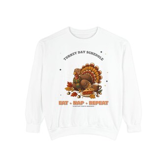 Eat Nap Repeat Thanksgiving Sweatshirt photo 2