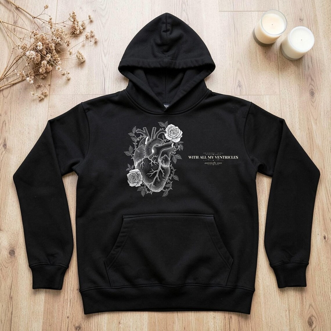 Anatomical Heart Rose Hoodie by WedgeAtelier