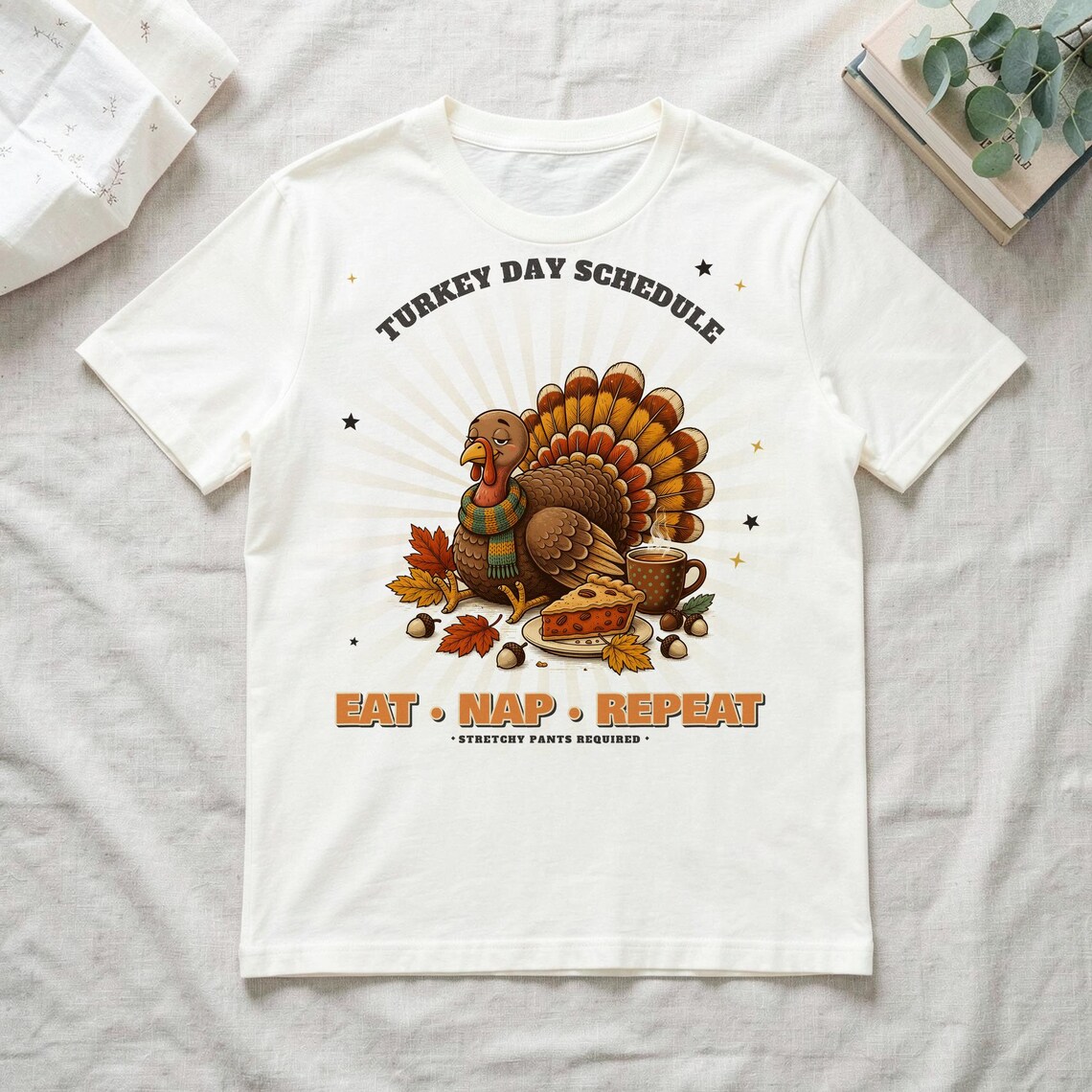 Eat Nap Repeat Thanksgiving Shirt by WedgeAtelier