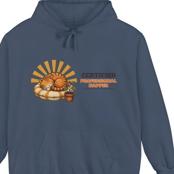 Professional Napper Cat Hoodie — Comfort Colors hoodie by WedgeAtelier