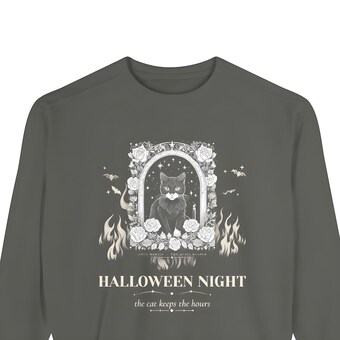 Gothic Cat Halloween Sweatshirt photo 2