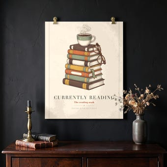 Currently Reading Book Stack Art Print photo 2