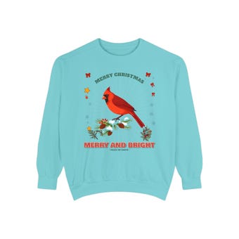 Cardinal on Snowy Pine Christmas Sweatshirt photo 5